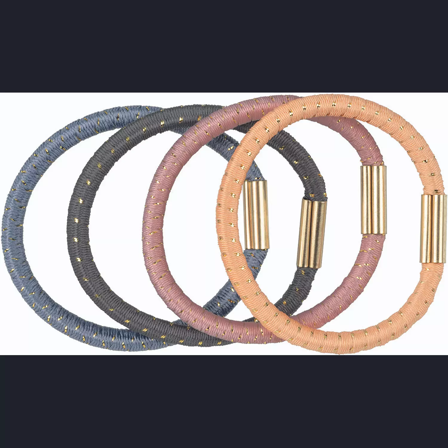 TITANIA HAIR ELASTICS, 4 PCS., LARGE, TWO COLOURS hover image