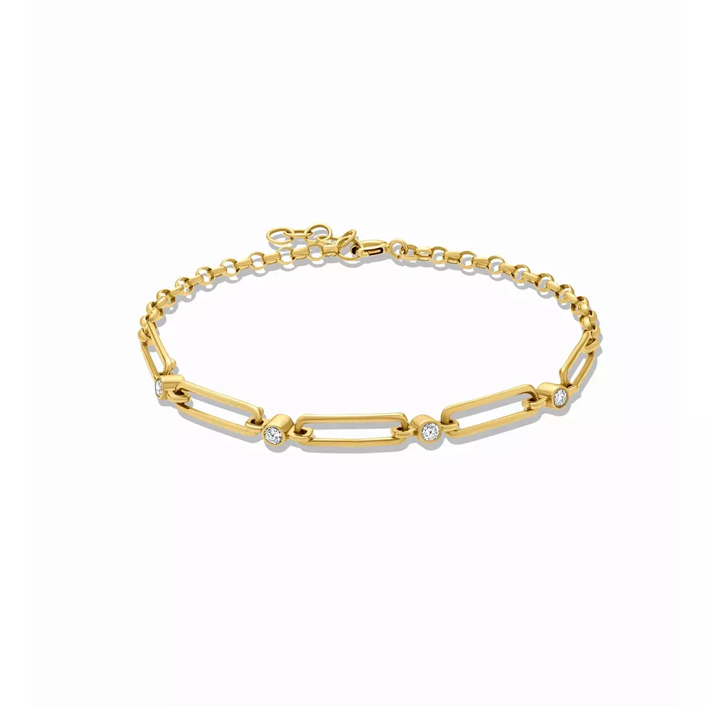 PaperClip Chain Diamond Bracelet - B8