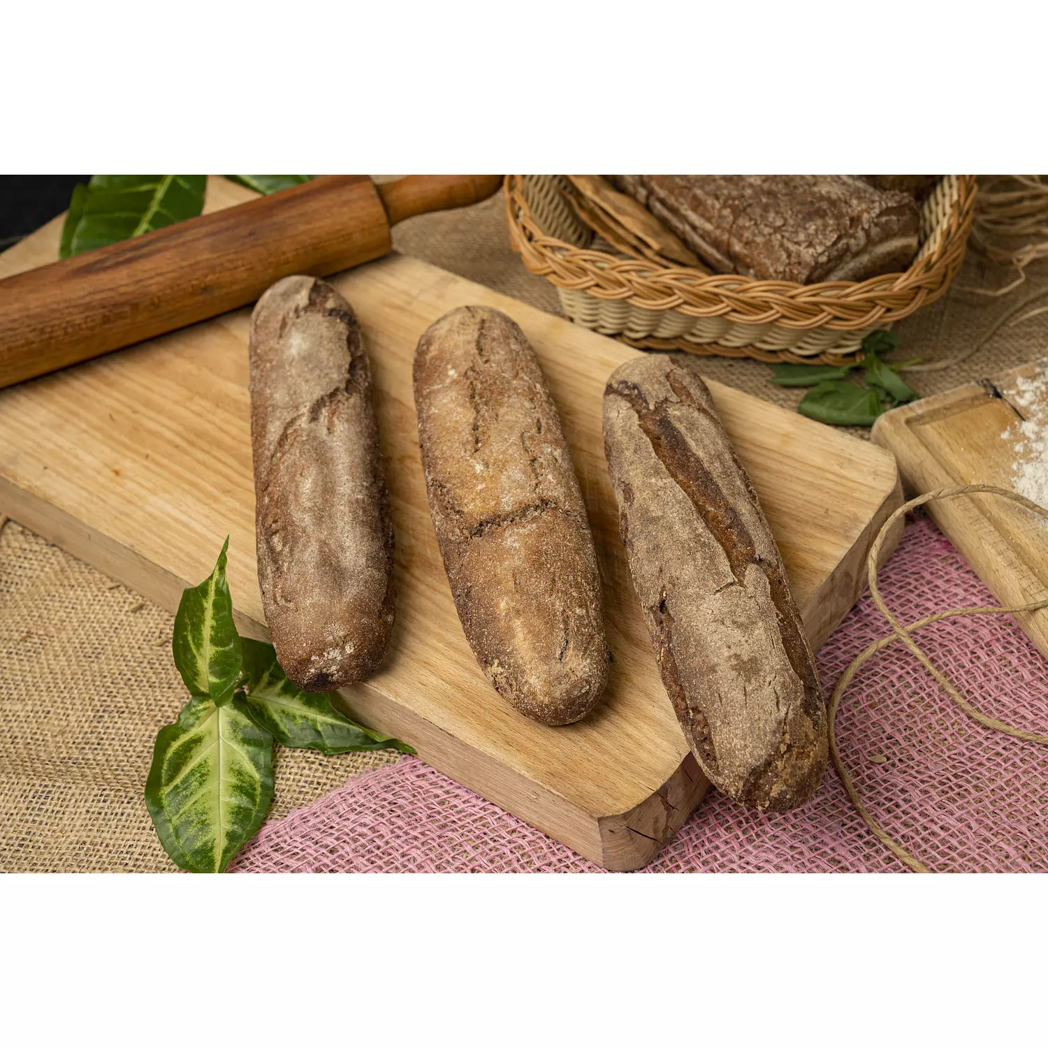 90% Organic Rye Half Baguette (Pack of 3; each 200g)  3