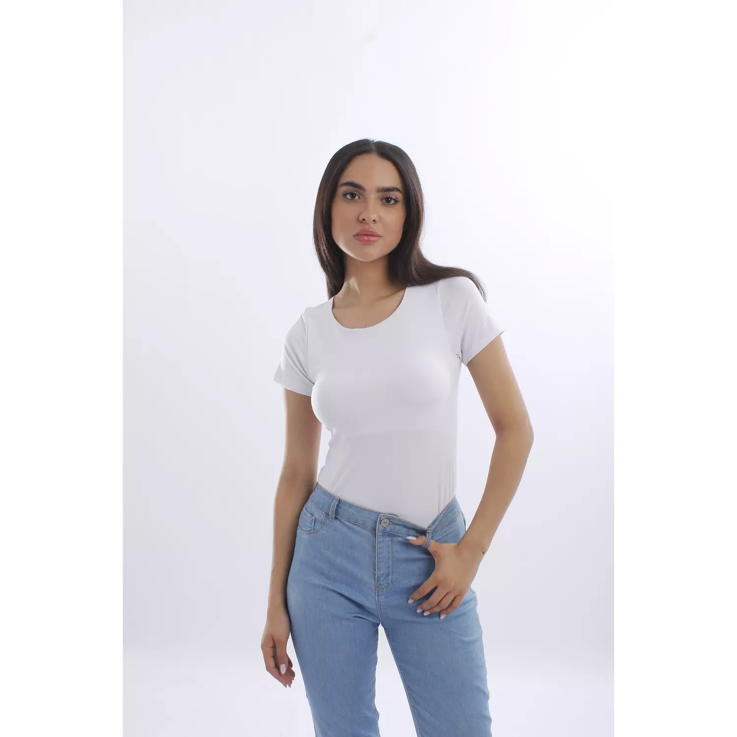 BASIC T-SHIRT cotton (DOUBLE LAYERED TOP) hover image