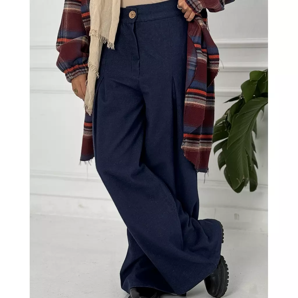 wool wide leg pants