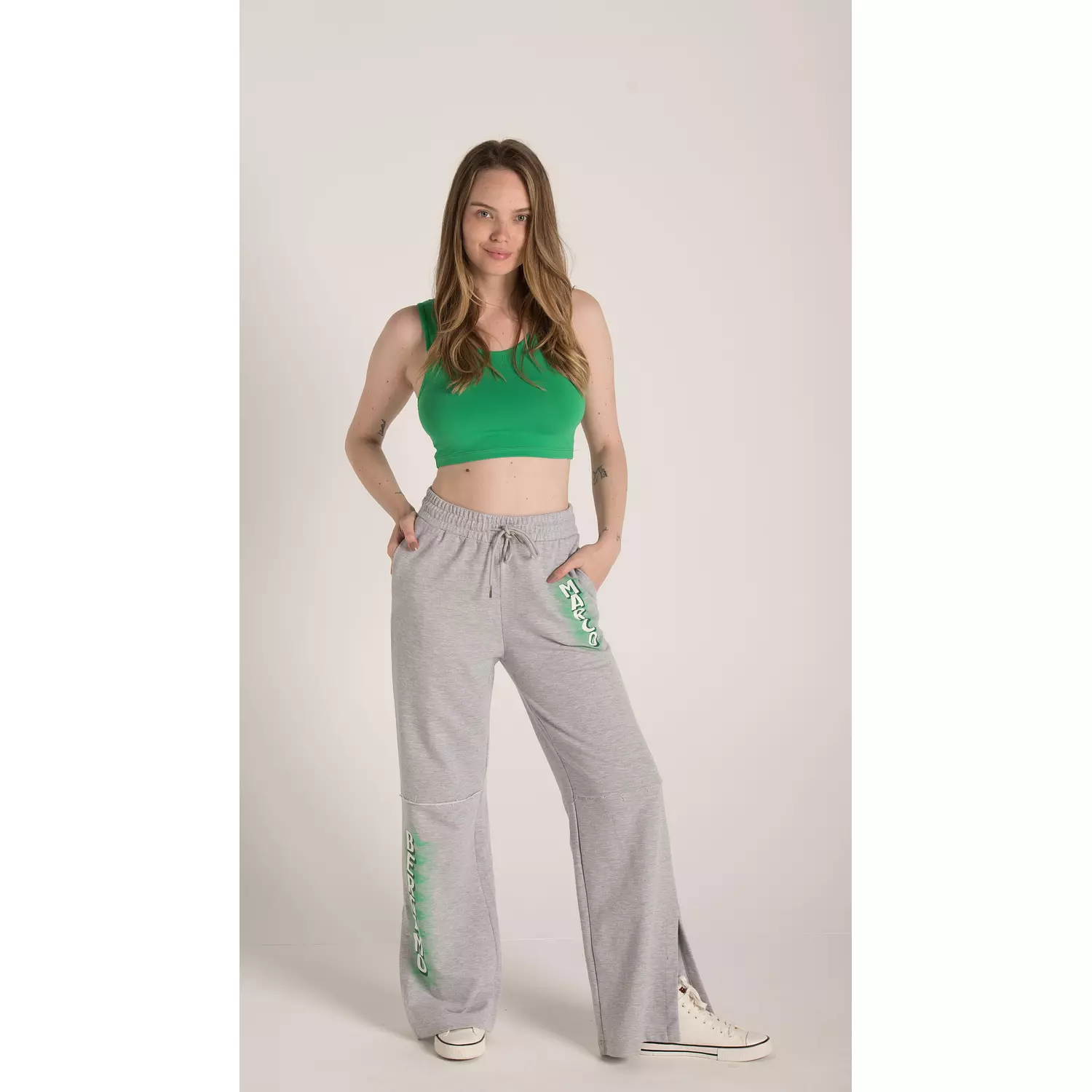 WIDE LEG PRINTED PANTS hover image