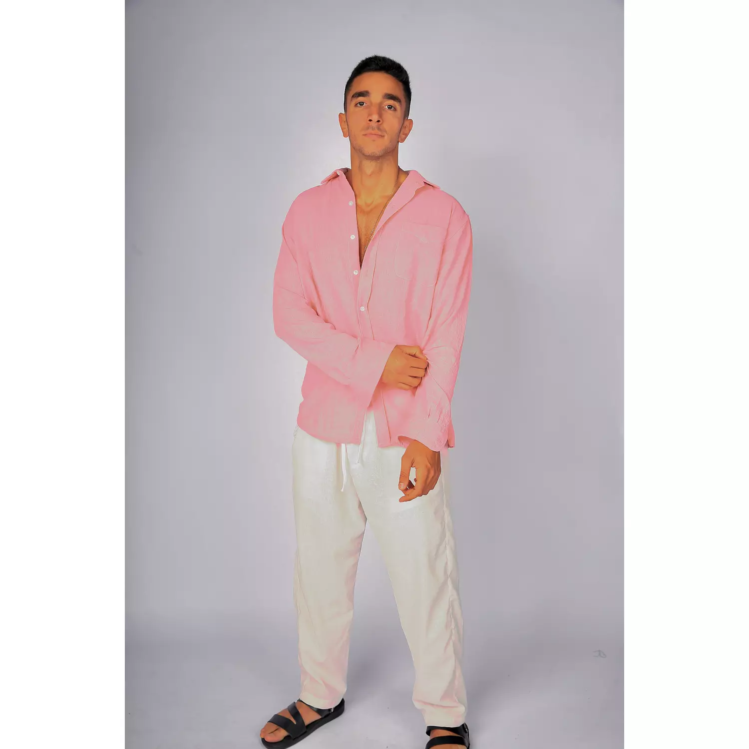 Pink Linen Shirt  2