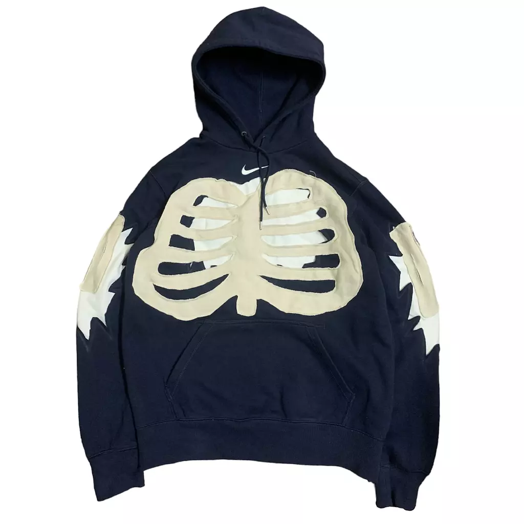 Reworked Nike Skeleton Center Swoosh Hoodie