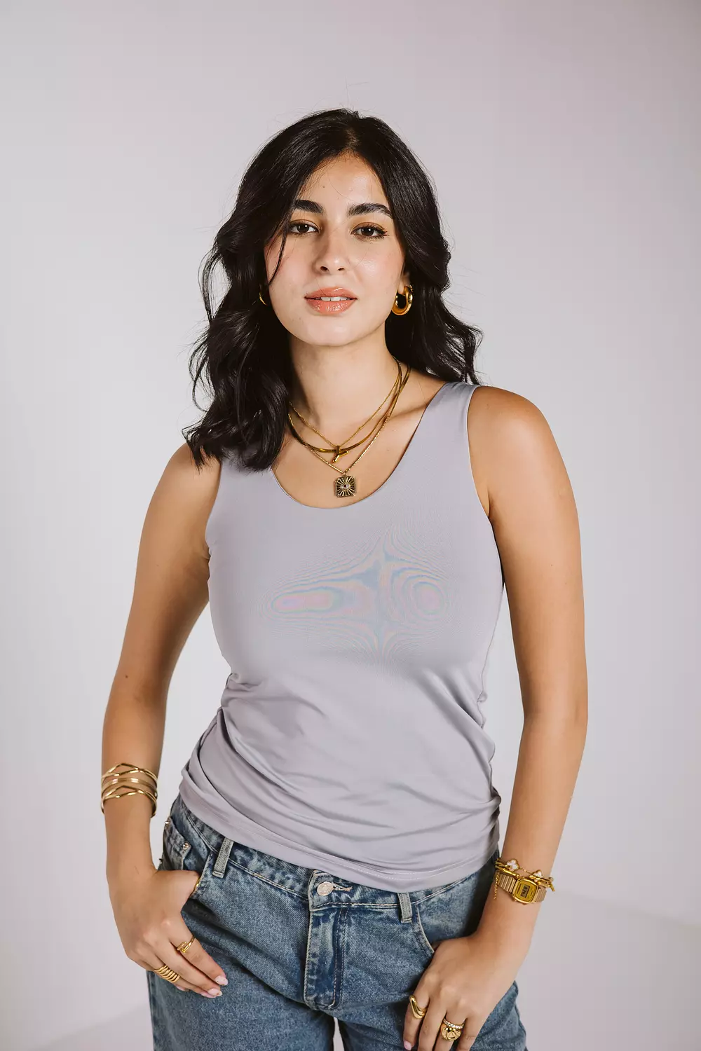 Tank top wide neck gray 3