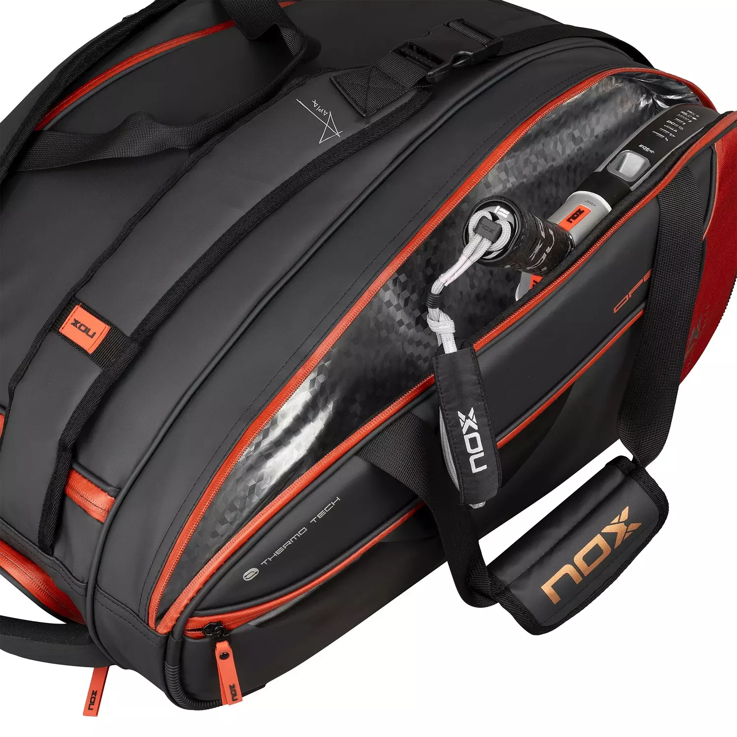 Nox Luxury Open Padel Bag - Black-Red 2025 4