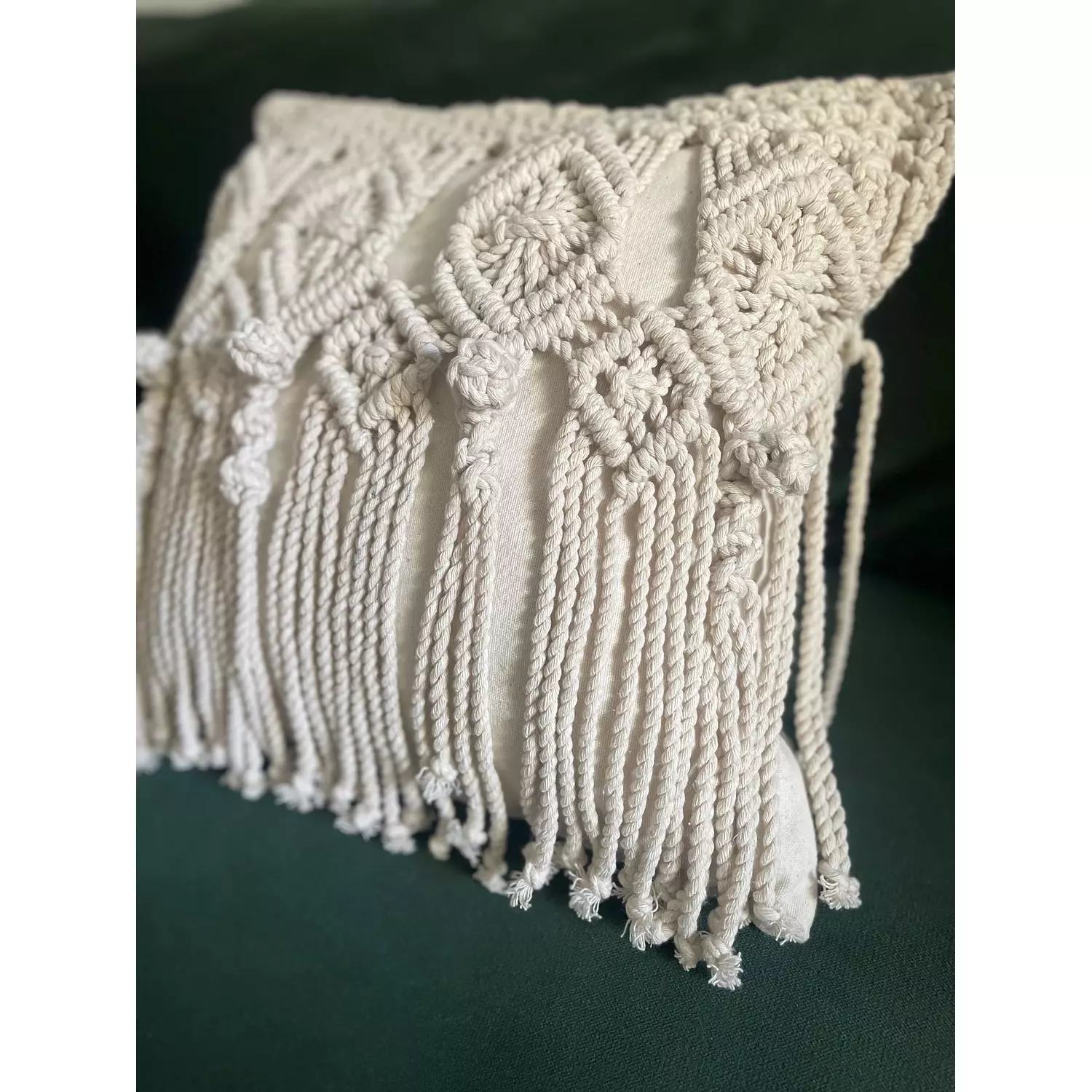 Autumn Cotton Macrame Cushion  1