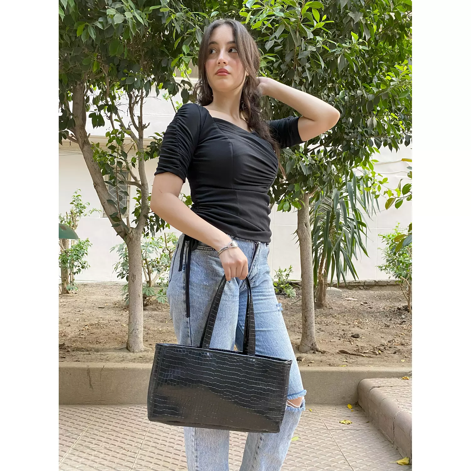 Mini black tote bag  hover image