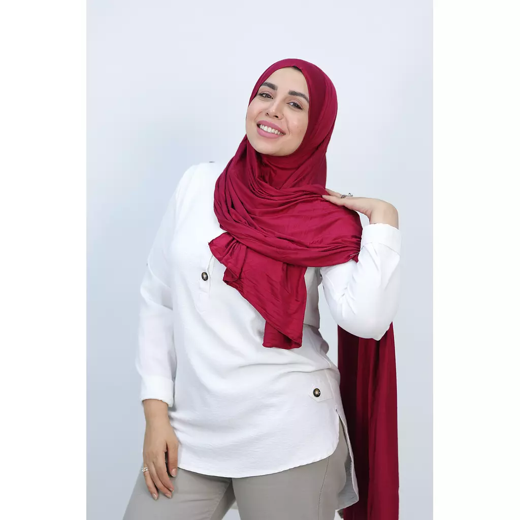 Jada Cotton Lycra Gel Hijab - Burgundy 