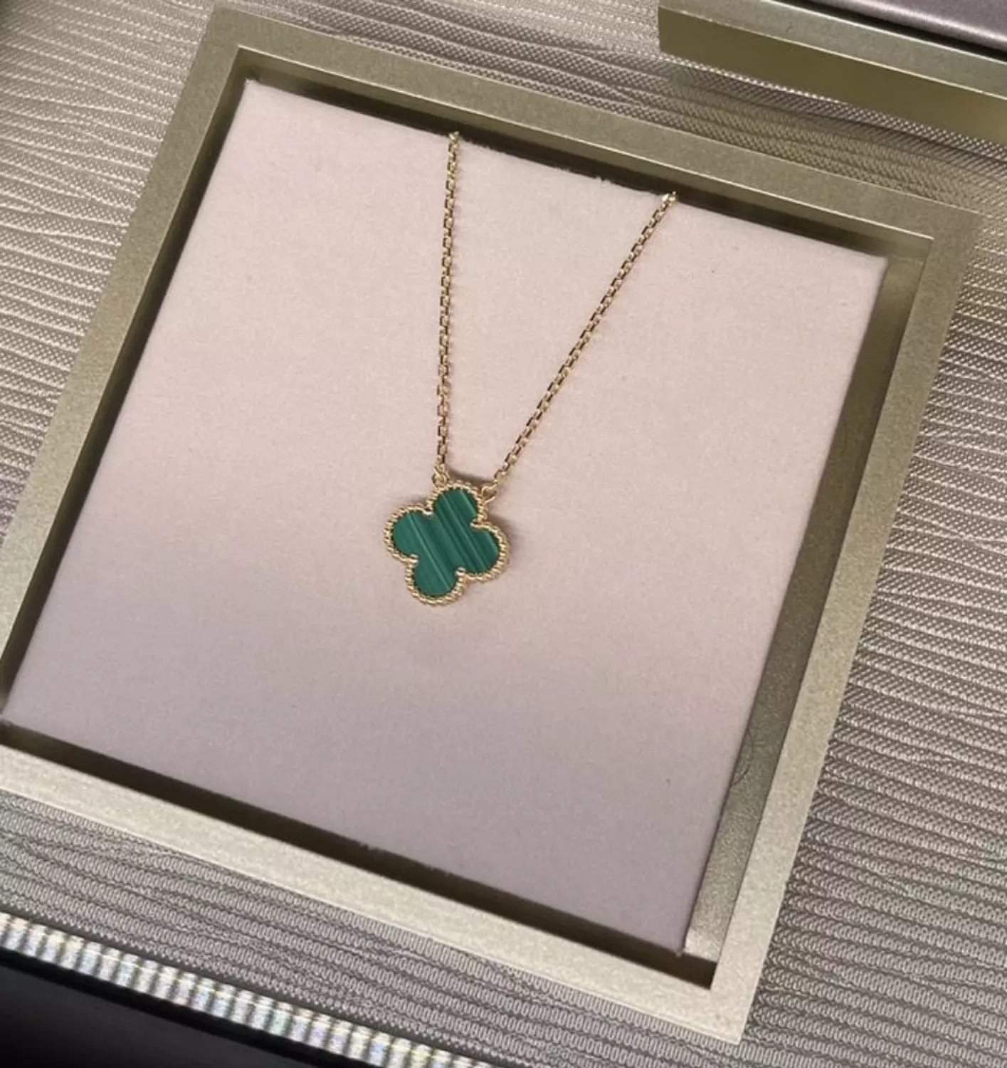 Green Vancleef Stainless Necklace 1