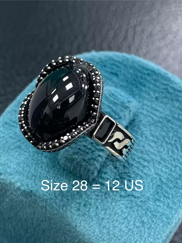 Black stone ring