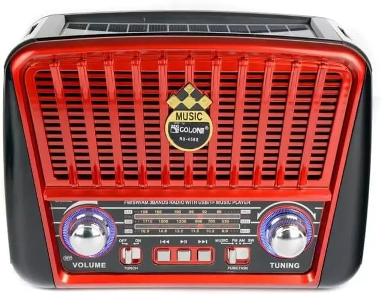 GOLON RX-BT456 - Portable 3-Band Radio with Bluetooth & USB Music Player hover image