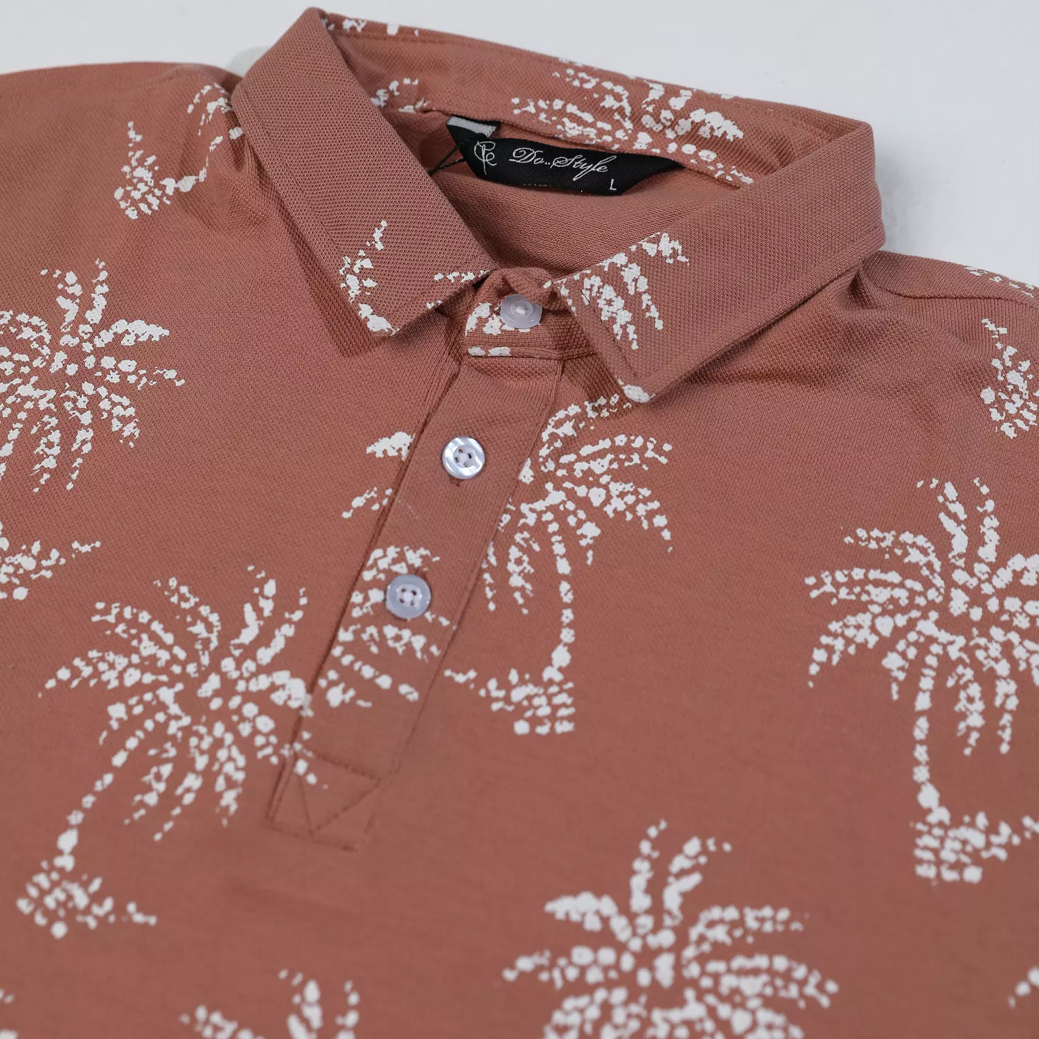 Polo T-Shirt with Trees Print 9