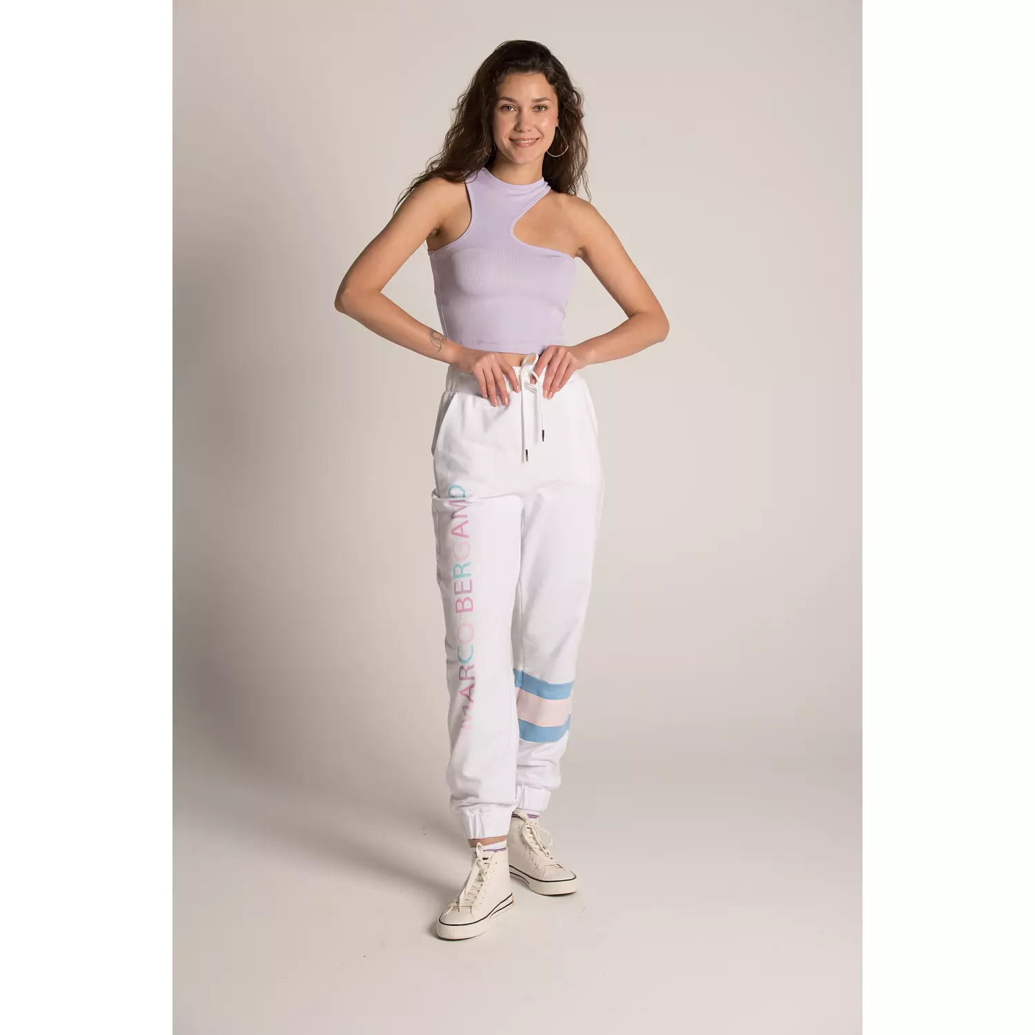 ELASTIC WAIST PRINTED PANTS hover image