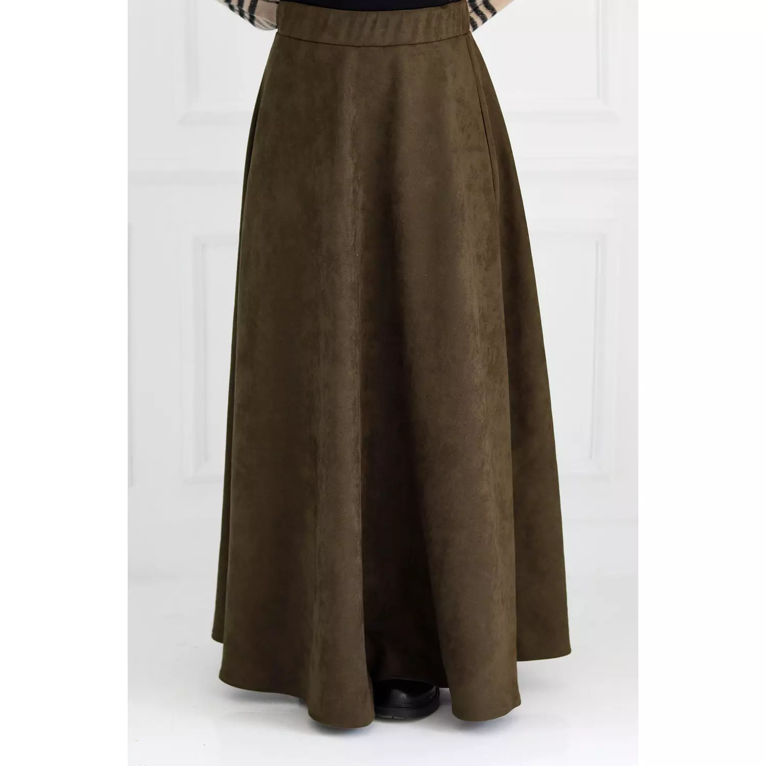 Olive Suede Skirt hover image