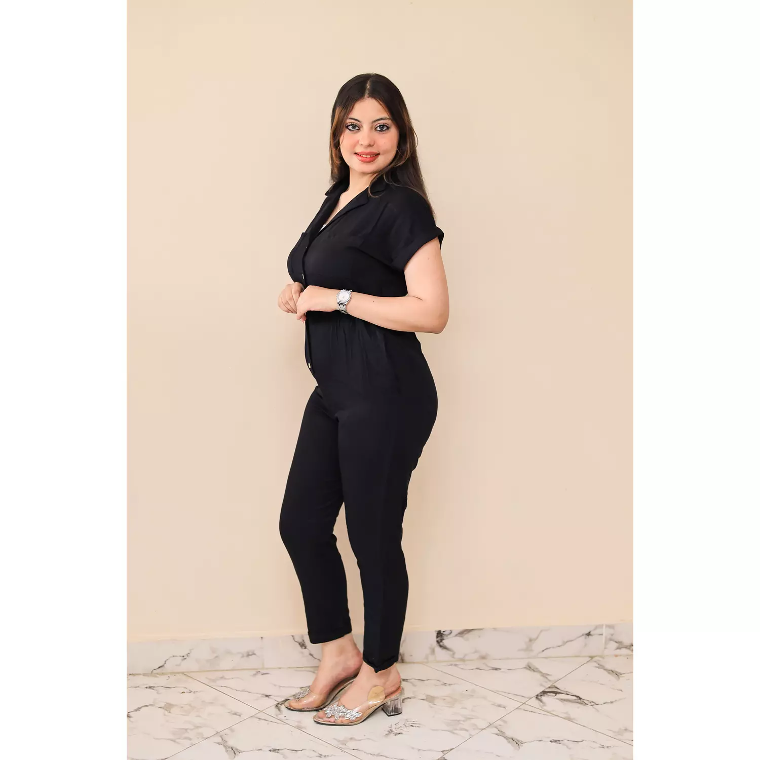 Plain Black Jumpsuit 3