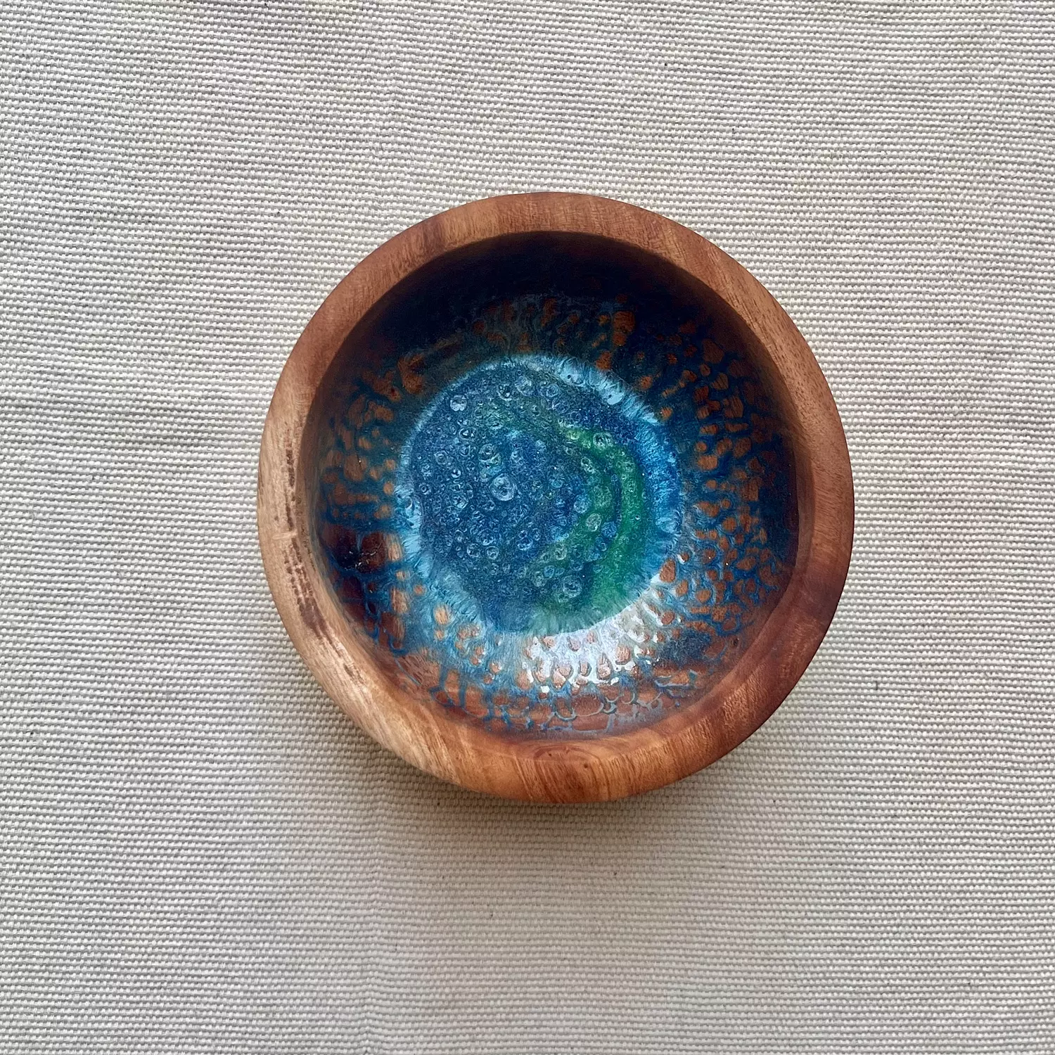 Blue| Green Wood Bowl 2