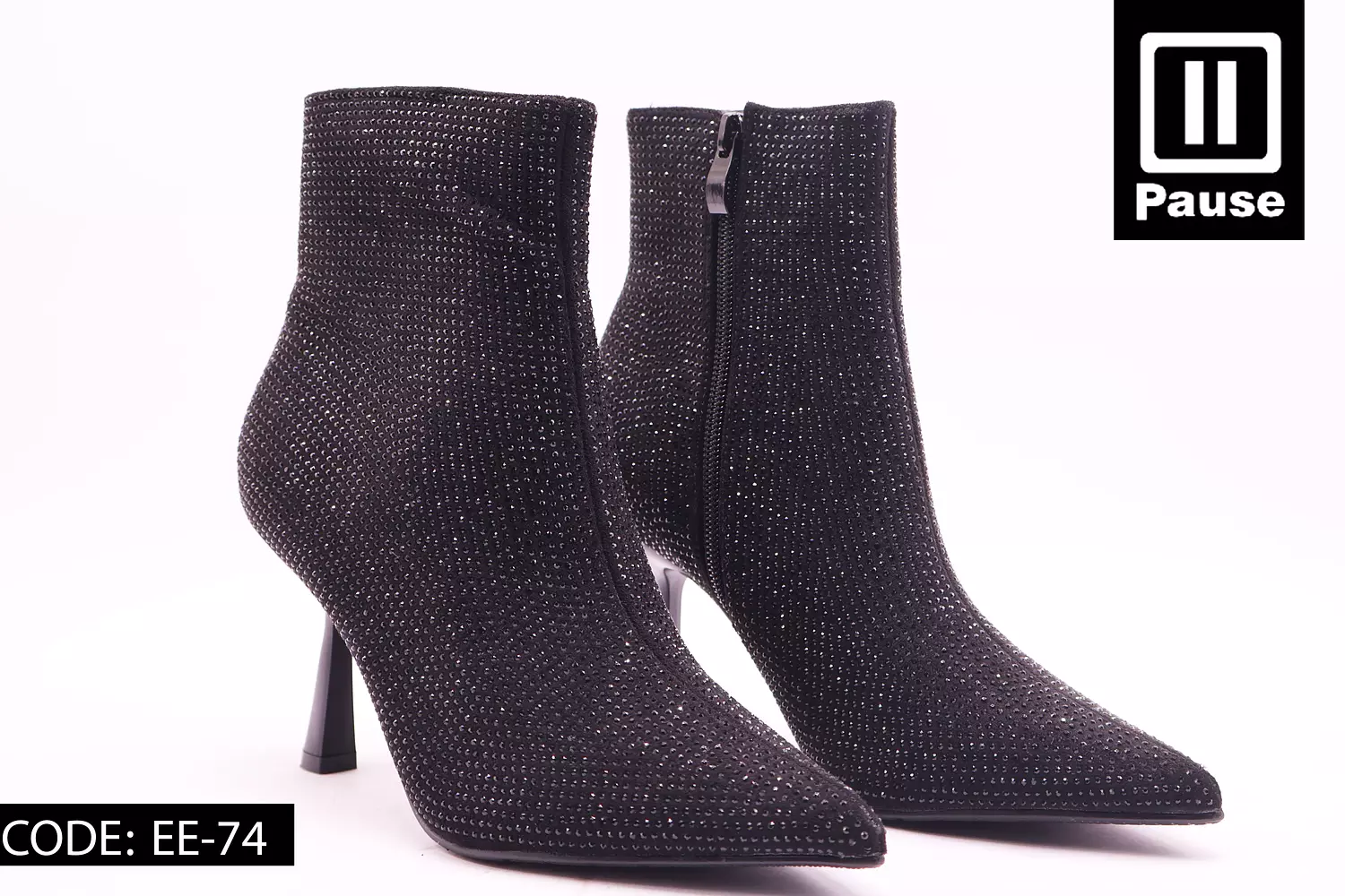 EE-74 GLITTER ANKLE HEELED BOOTS  4