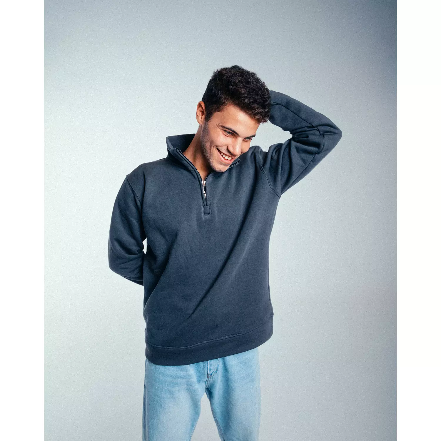 Grey Quarter Zip-up   1