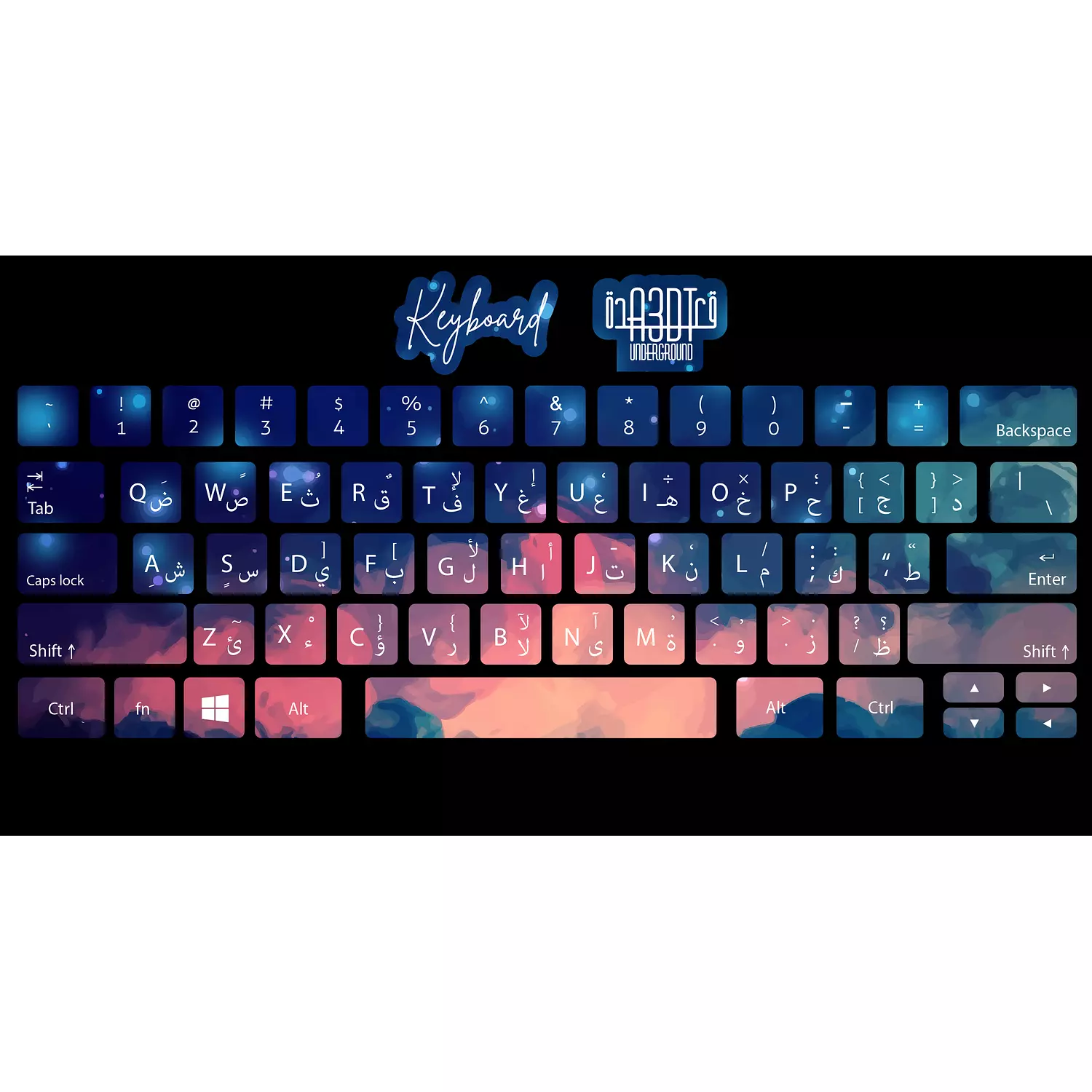 Red Clouds keyboard sticker  1