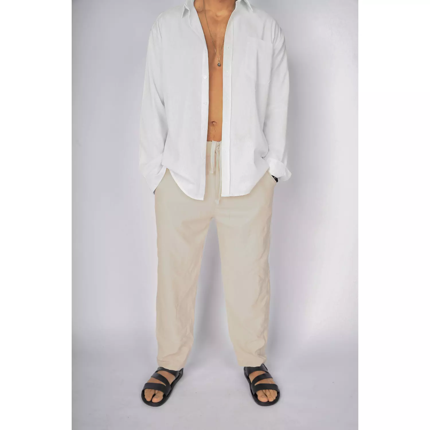 Beige Linen Pants  1