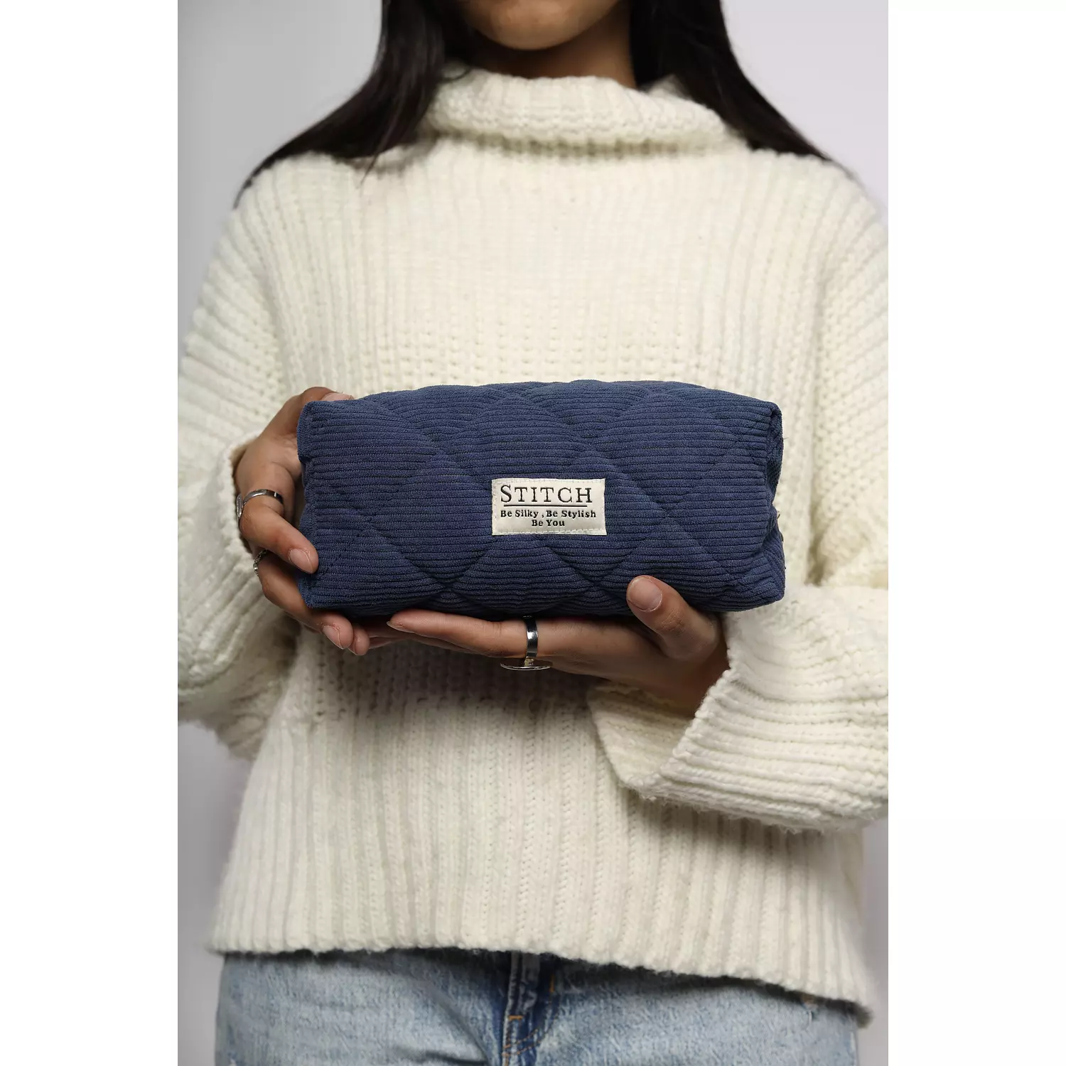 Dark Blue Makeup bag hover image