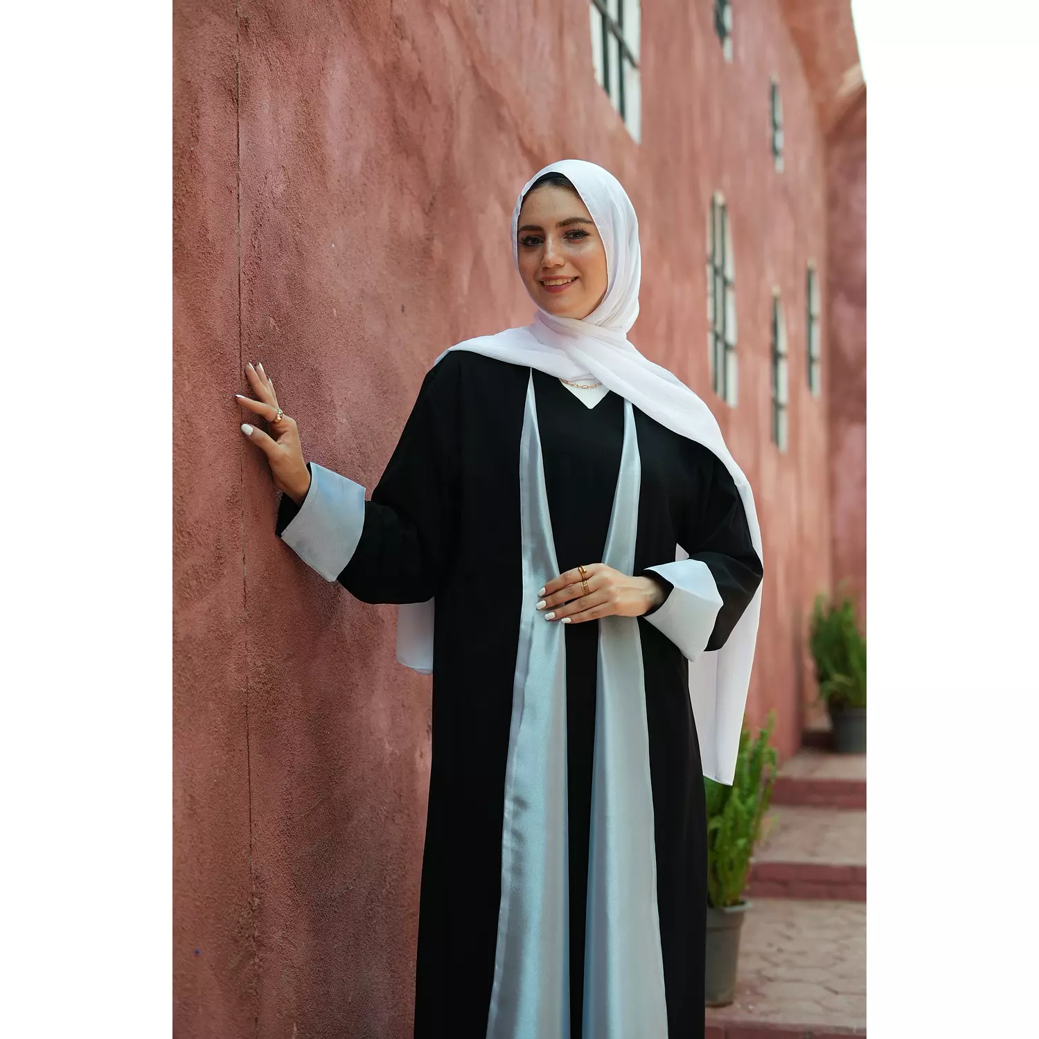 The Crepe X Organza Abaya  hover image