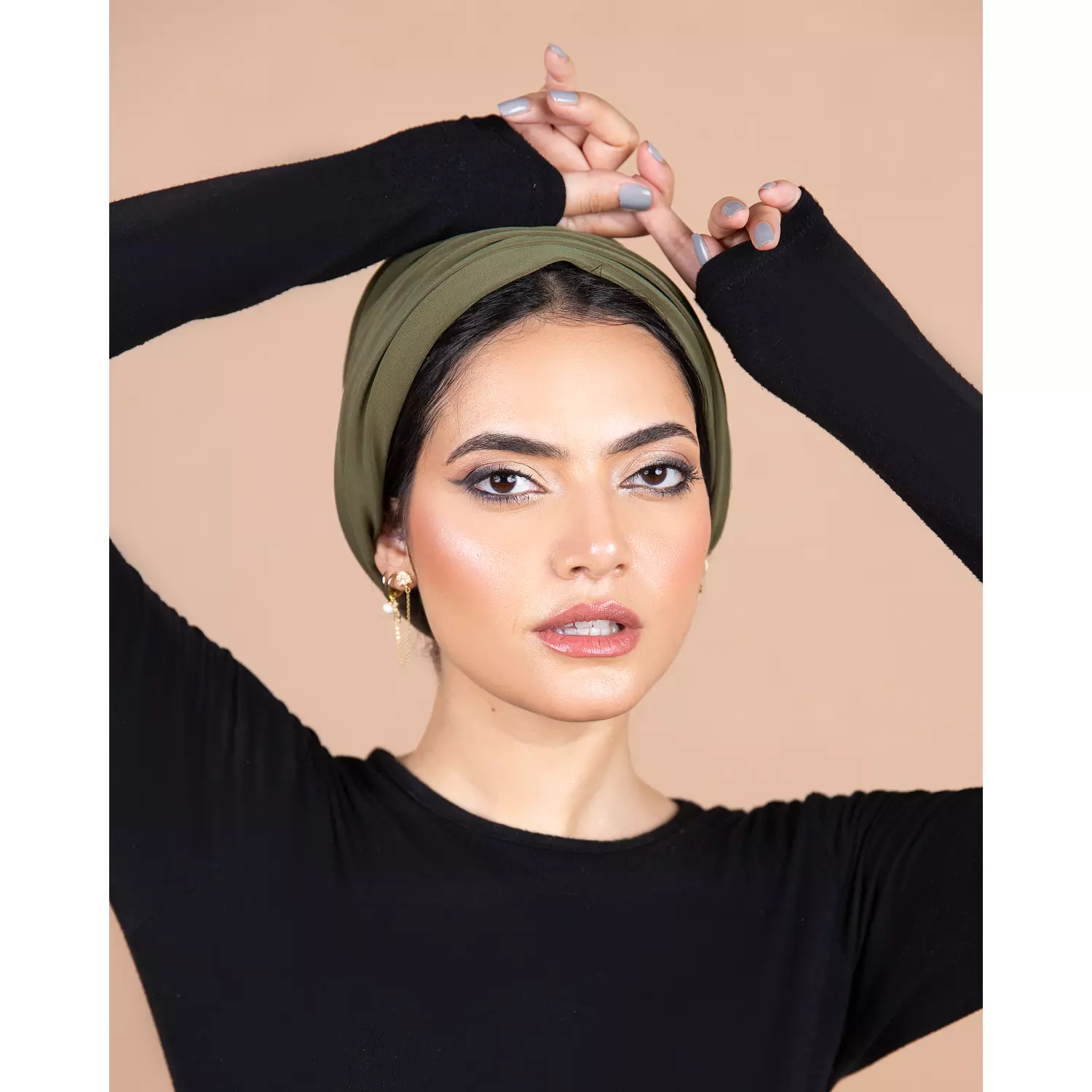 Olive Green Basic Turban  hover image