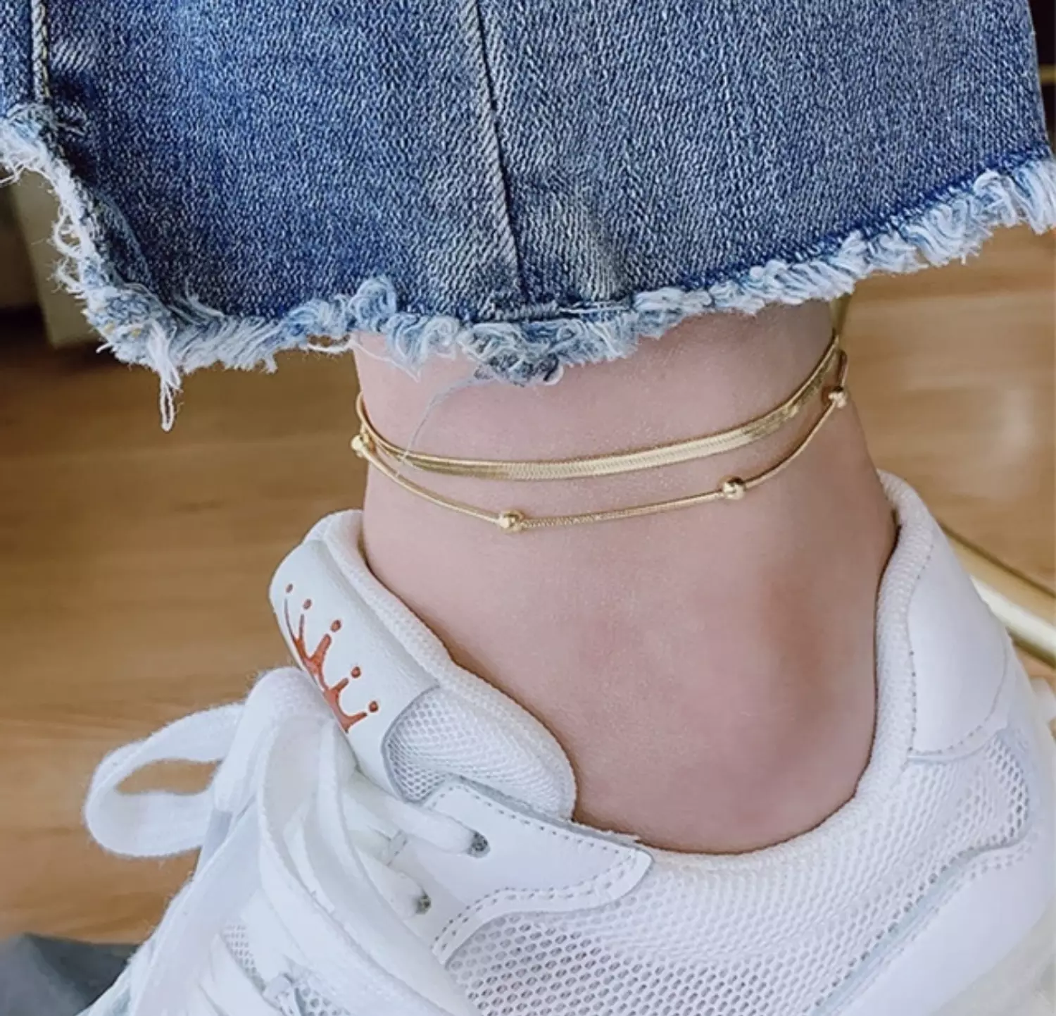 Double- Layered Gold Anklet hover image