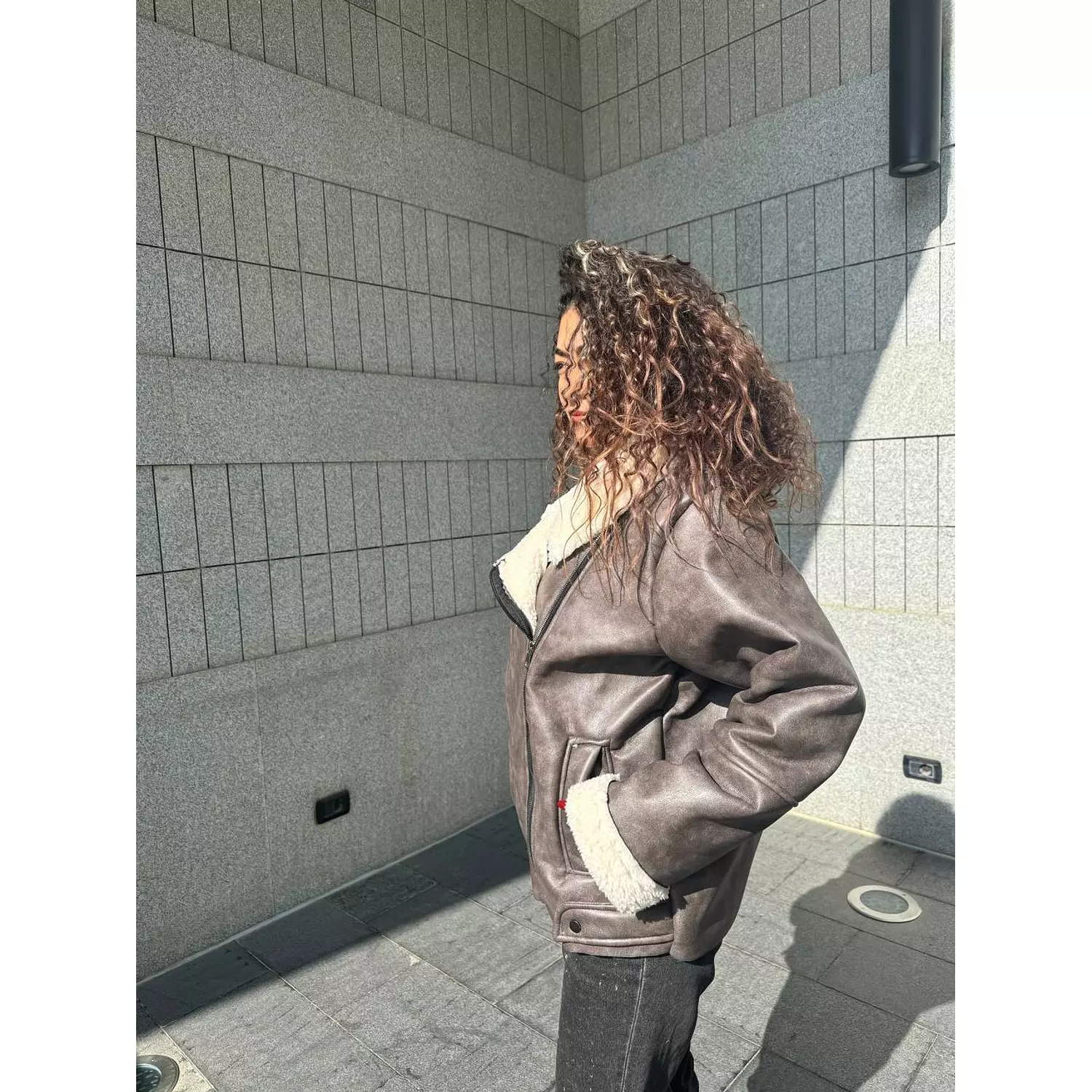 Stonewashed Oversized Leather Jacket 6