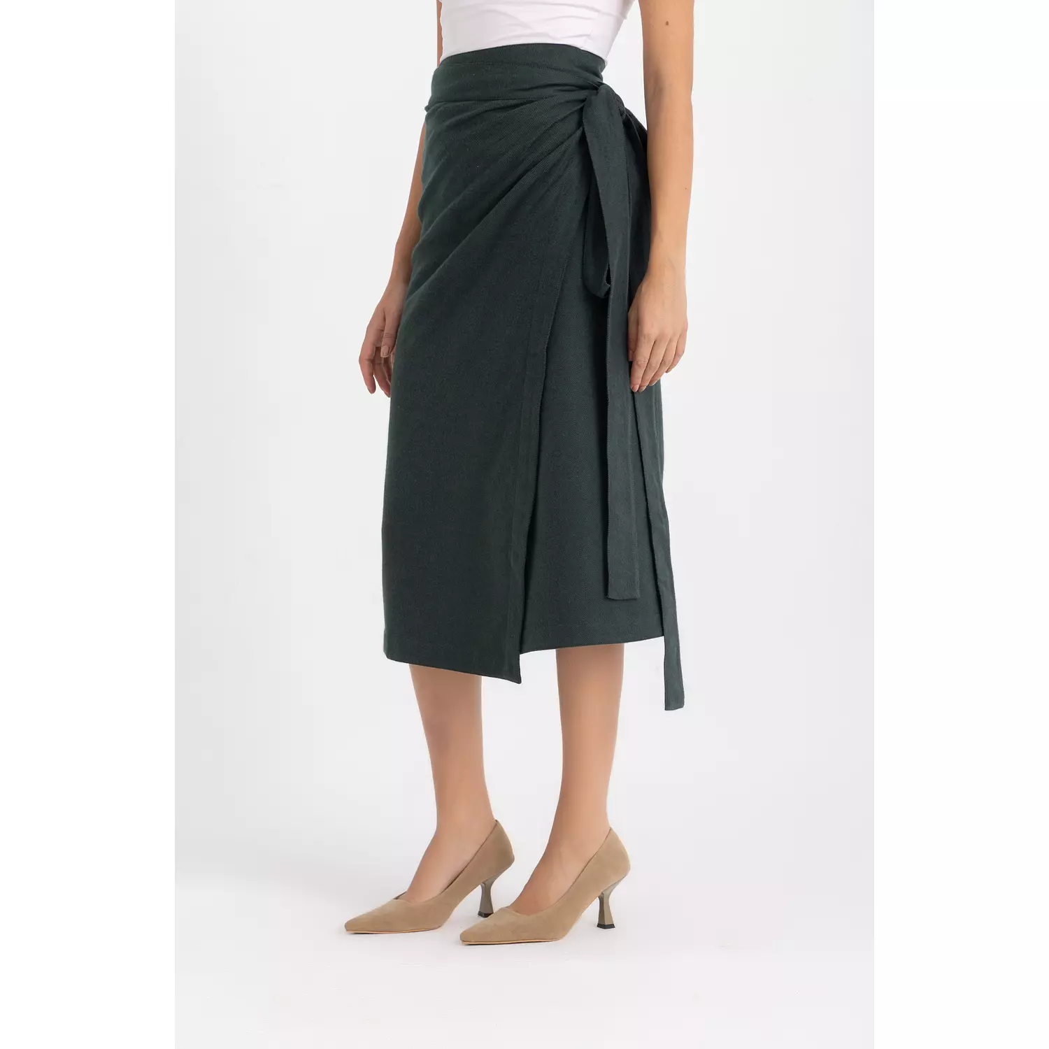 The Maya wrapped skirt - dark green 4