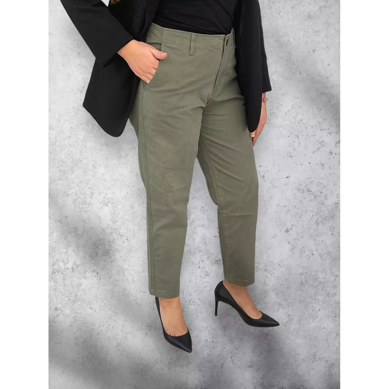 Formal Gabardine pants Boss olive 3