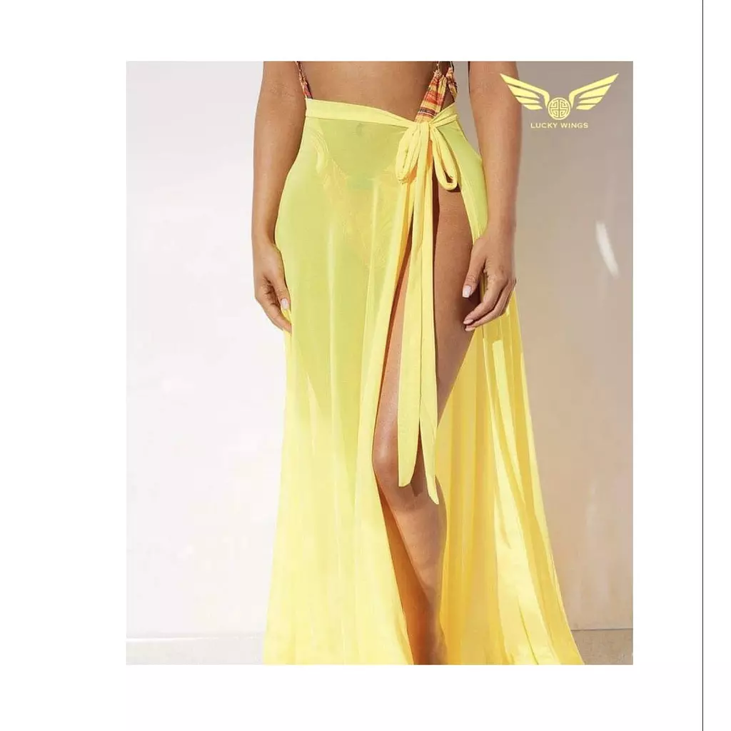 YELLOW CHIFFON COVERUP