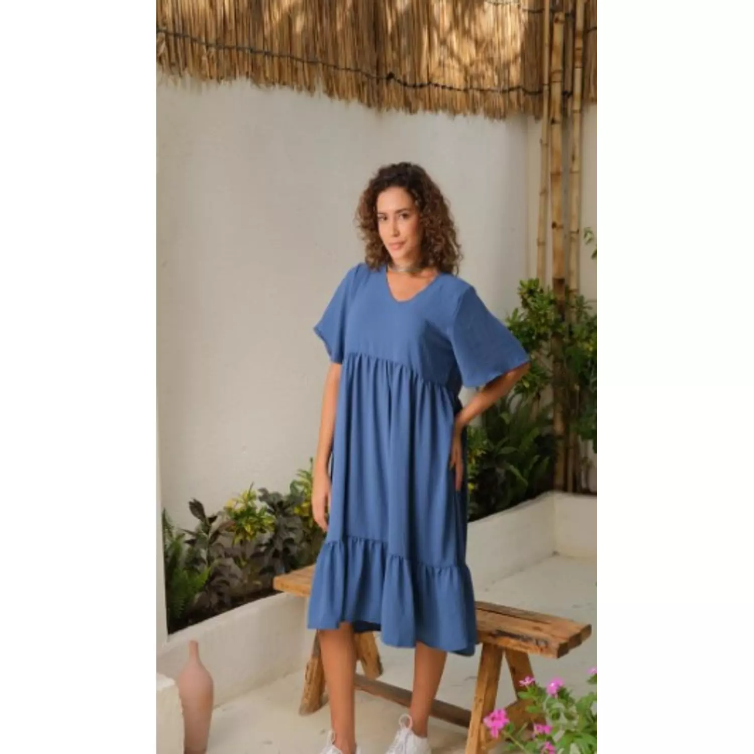 Blue Cut Dress hover image