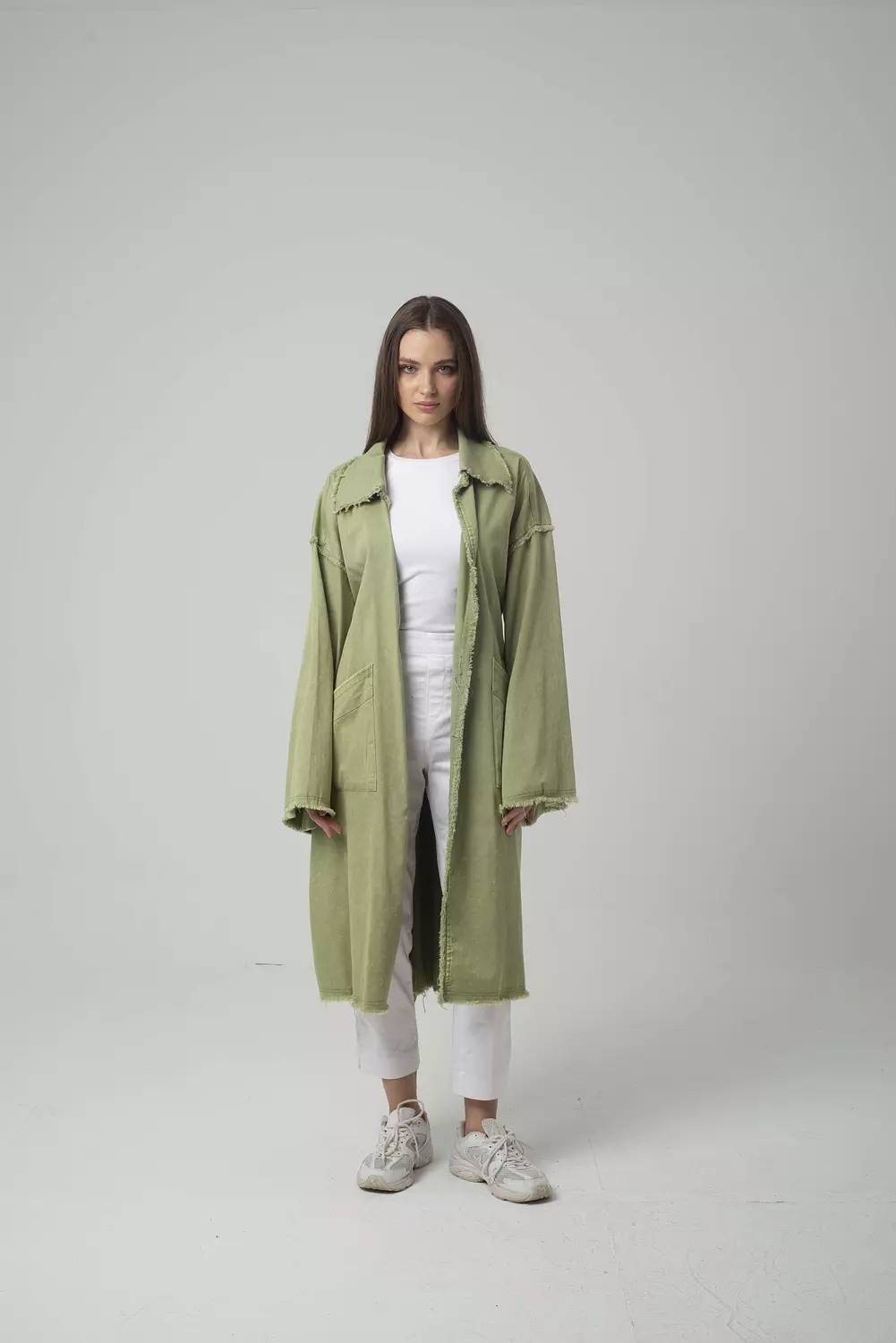 Green Denim Coat hover image