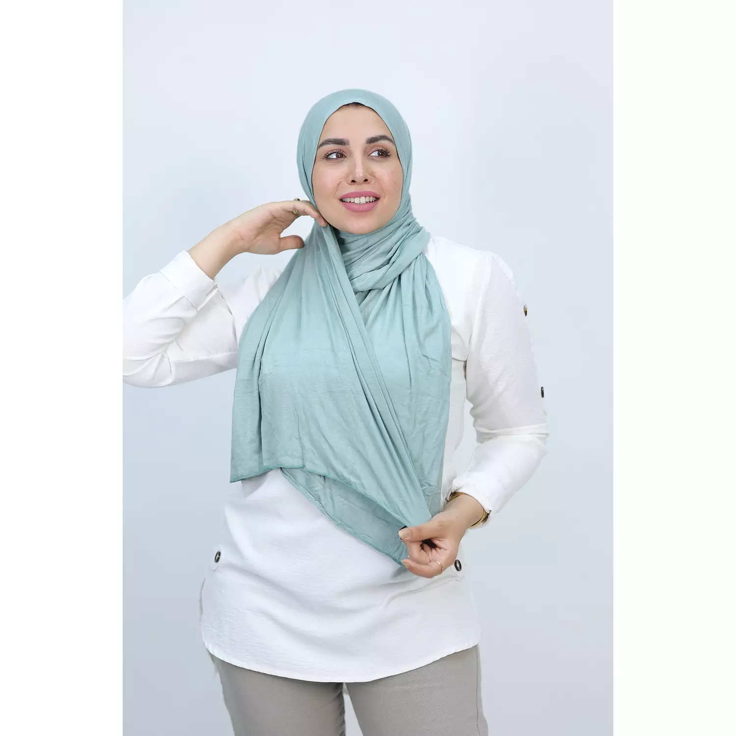 Jada Cotton Lycra Gel Hijab - Mint Green 3