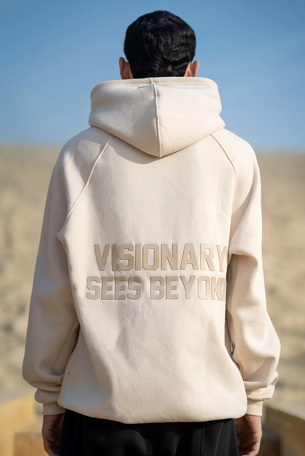 Beige " V " Hoodie-2nd-img