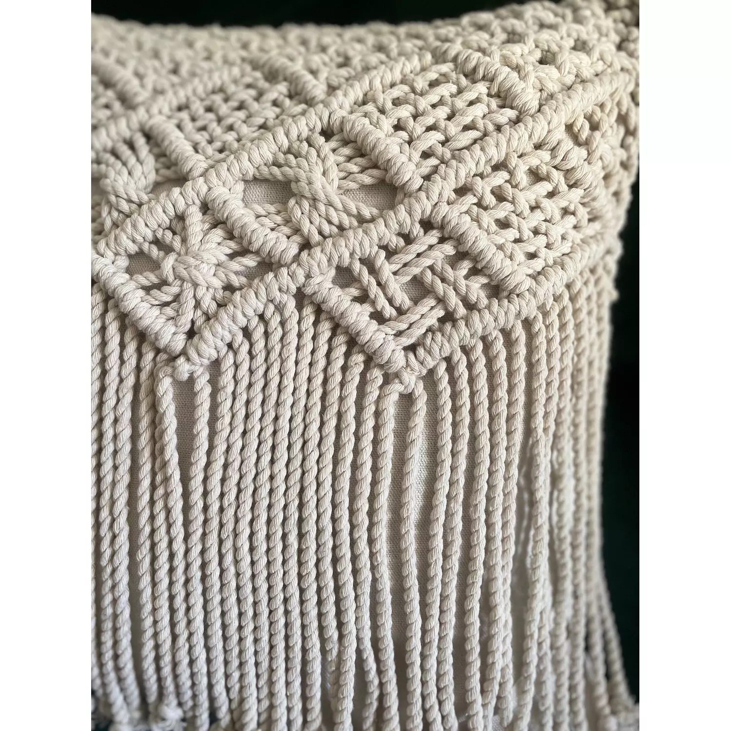 Patches Cotton Macrame Cushion     2