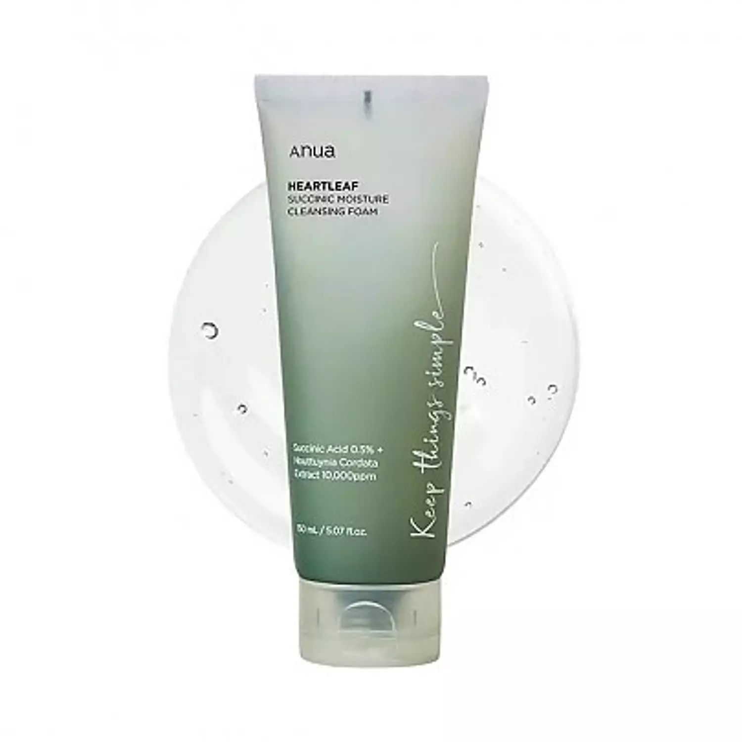 Anua Heartleaf Succinic Moisture Cleansing Foam 150ml hover image