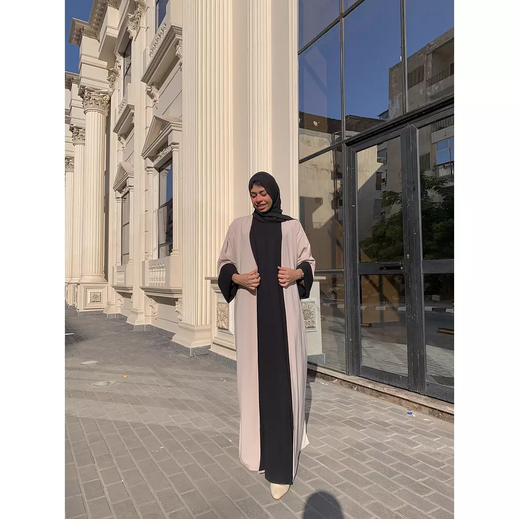 BLACK X BEIGE ABAYA 