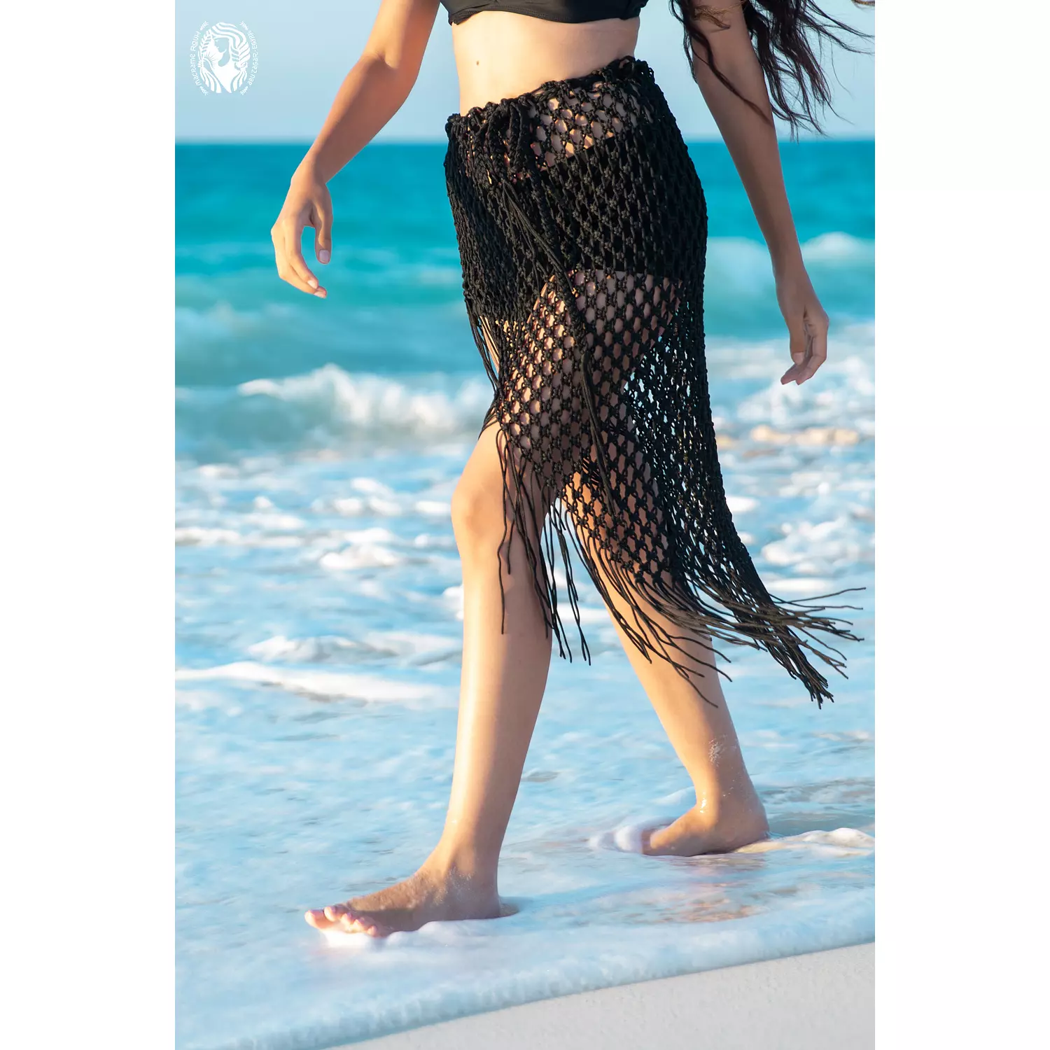 WARPED MACRAME SKIRT WITH FRINGES 2