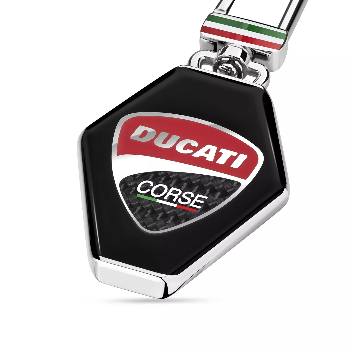 Ducati - DTAGK2138001 - STILE Stainless Steel+BLACK ENAMEL KEYRING 1