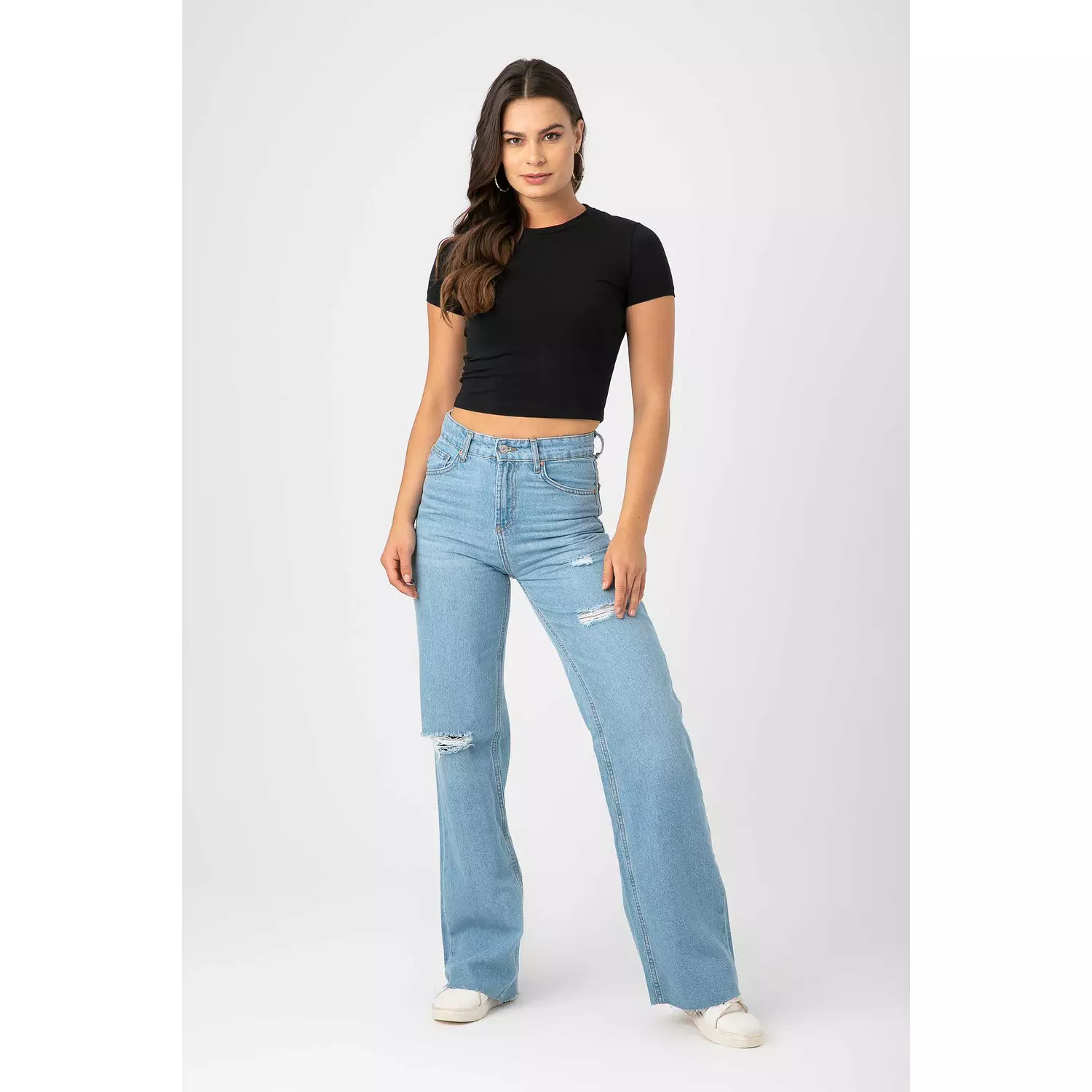 CREW NECK CROPPED PLAIN TOP-2nd-img