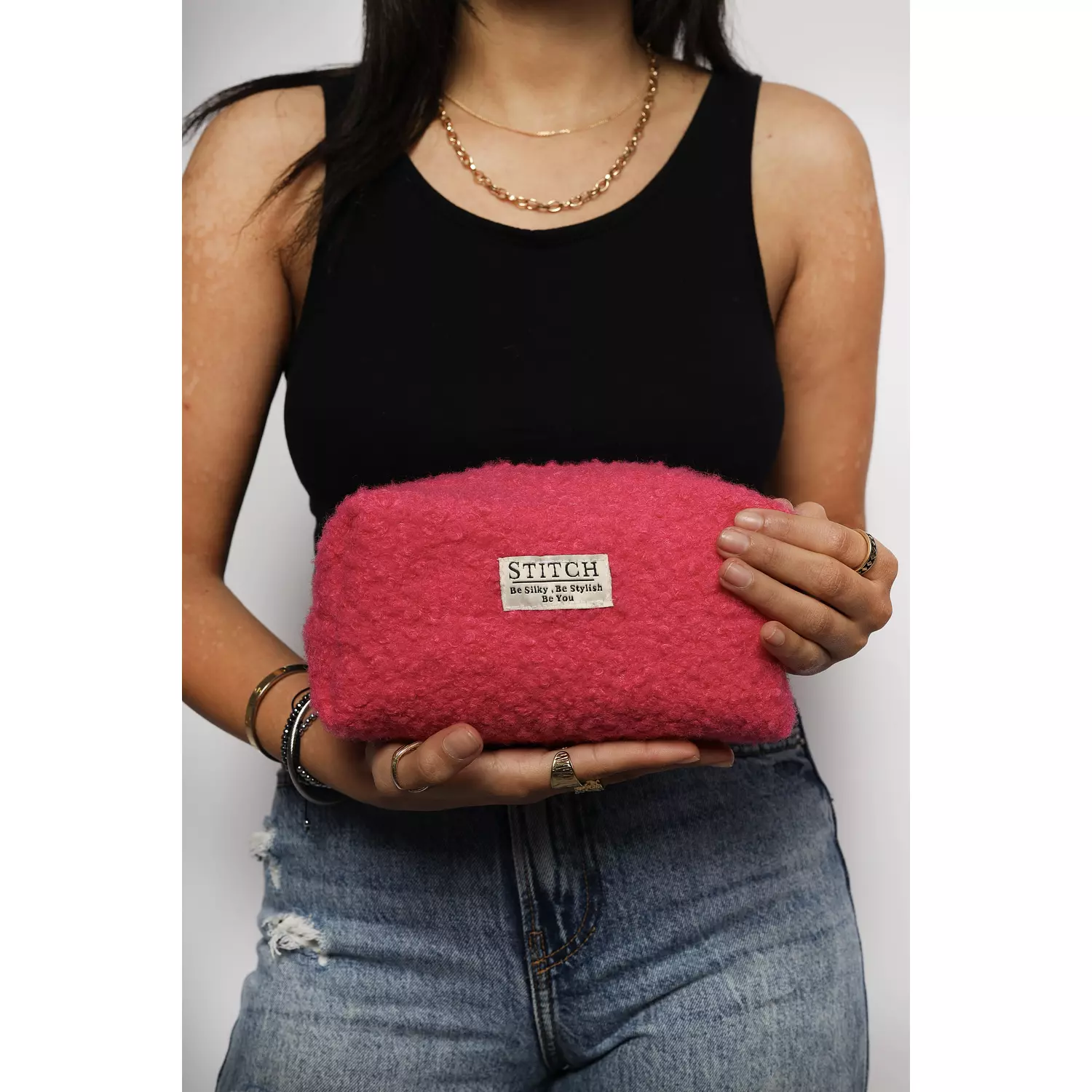 Hot Pink Makeup bag hover image