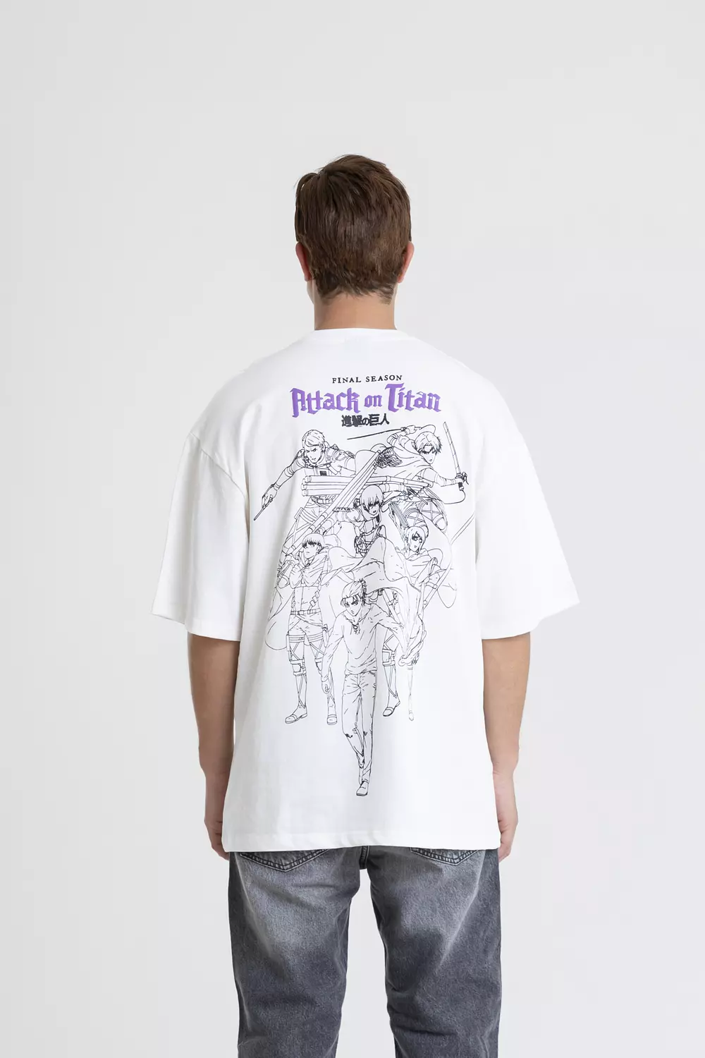 OVERSIZED COTTON T-SHIRT WTH CONTRST PRINT BACK & FRONT 5