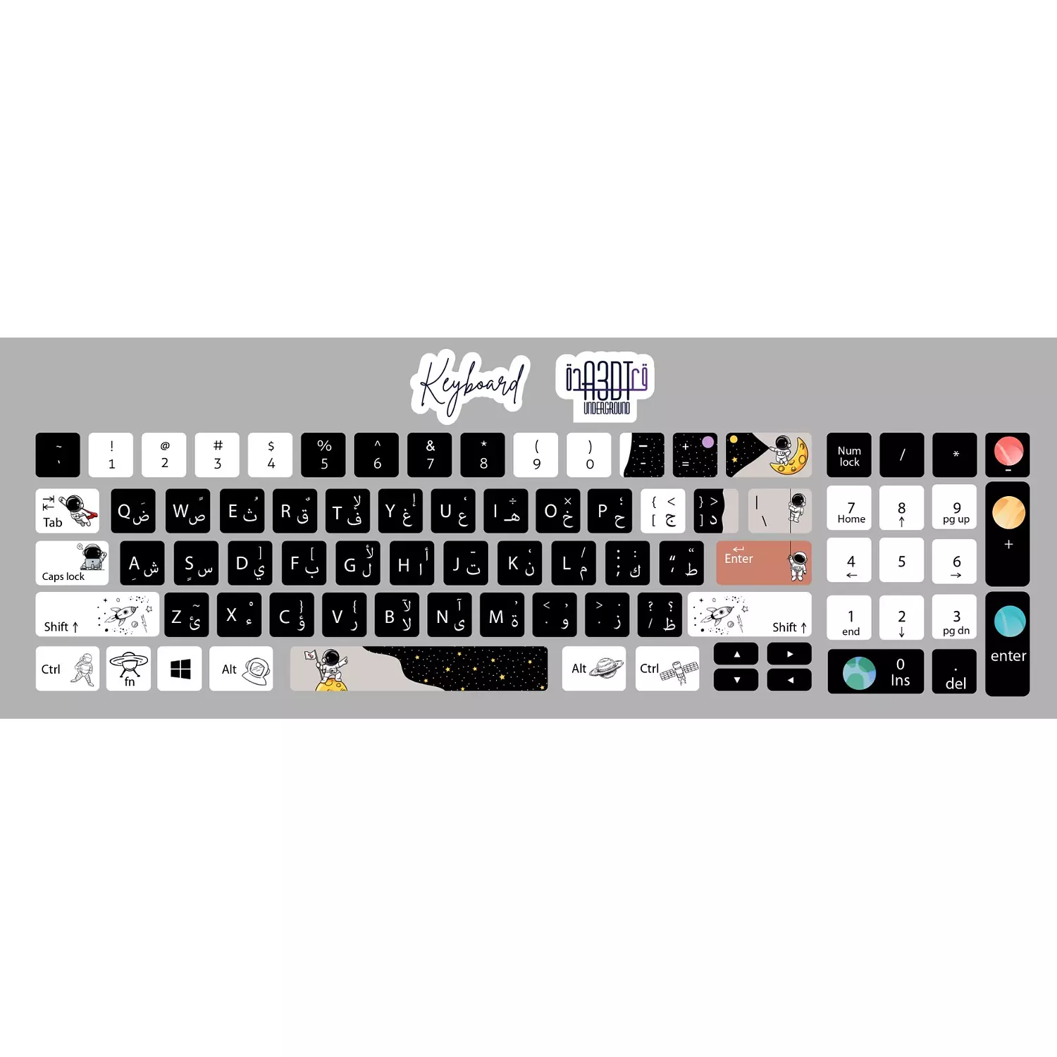 Astronaut keyboard sticker  🧑‍🚀   hover image