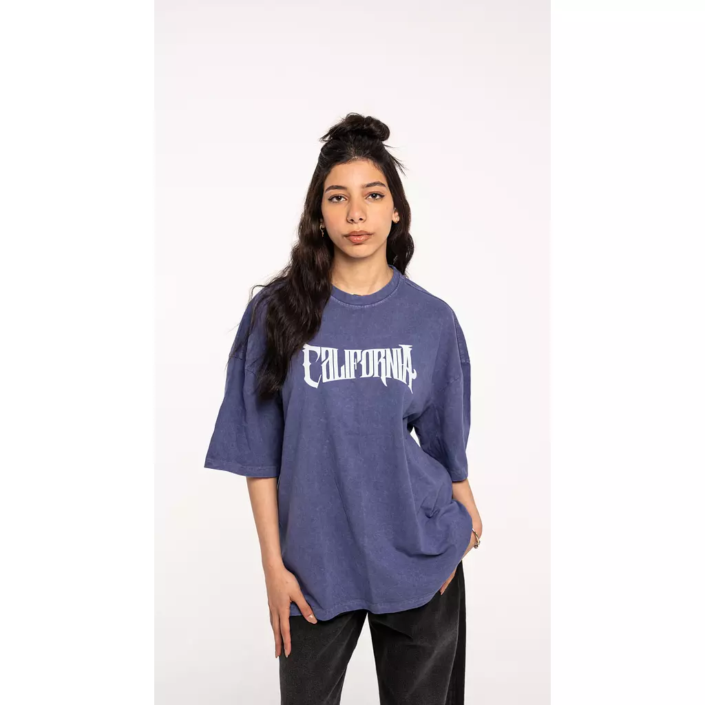 California unisex washed blue tee 