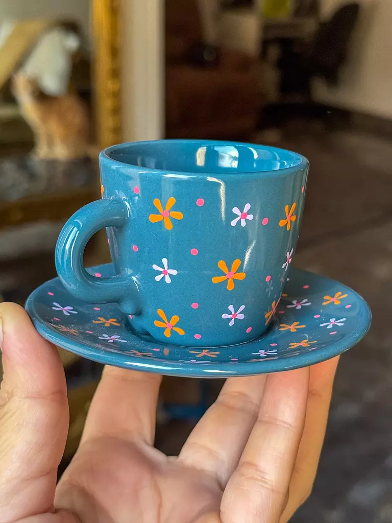 Coffee Cup " Teal " ( By Order ) 