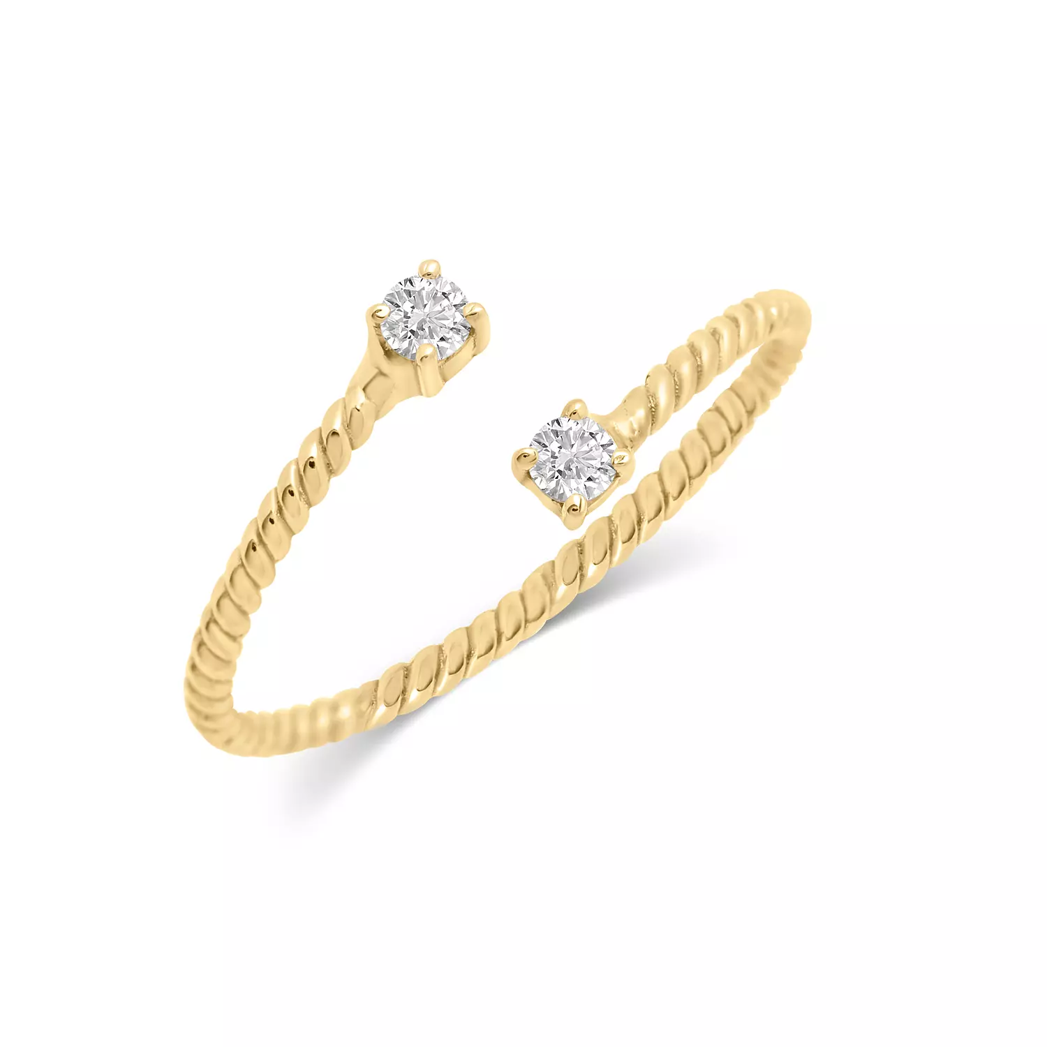 Two Stones Croisé Open Ring - R8 hover image