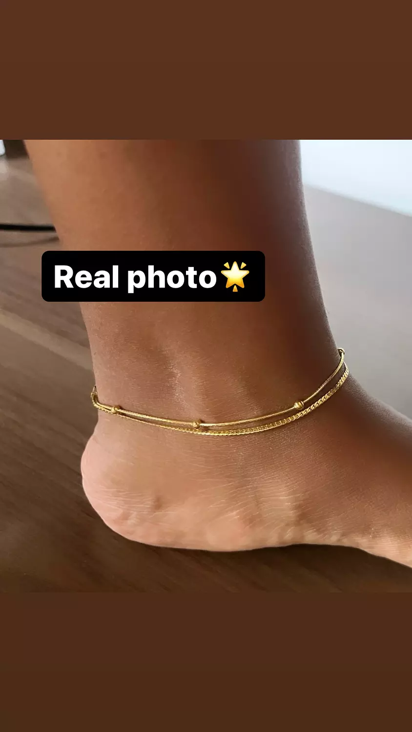 Double- Layered Gold Anklet 3